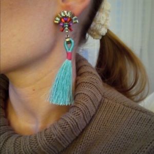 Royalty Jewels Aqua Indian Shagle Dangle Earring